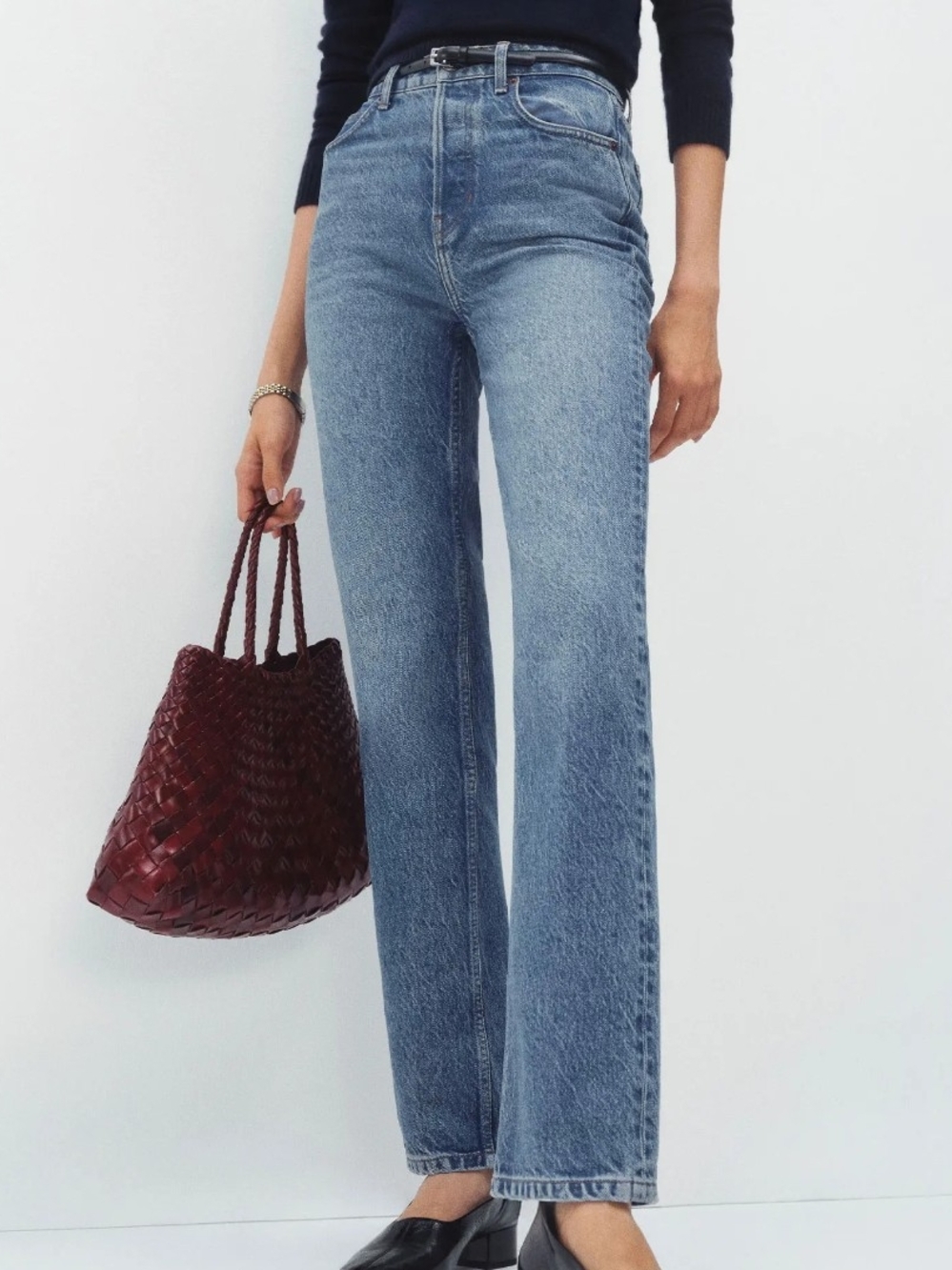 Reformation Cynthia High-Rise Straight Leg Jeans in Colorado